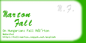 marton fall business card